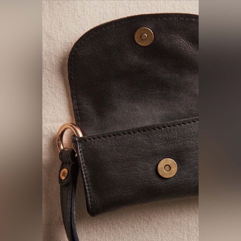 NWT Free People Leather Bag Lanyard ~Black~ - Picture 2 of 2